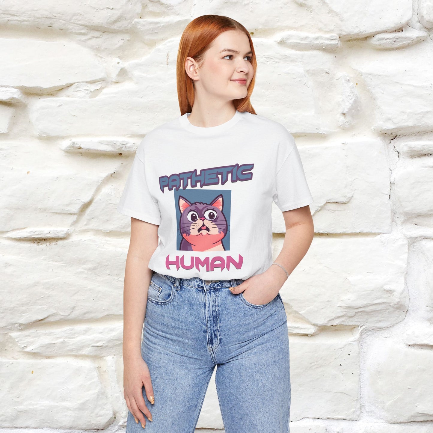 ''Pathetic Human'' | Funny Cat T-Shirt | Nunu&Miao Studio