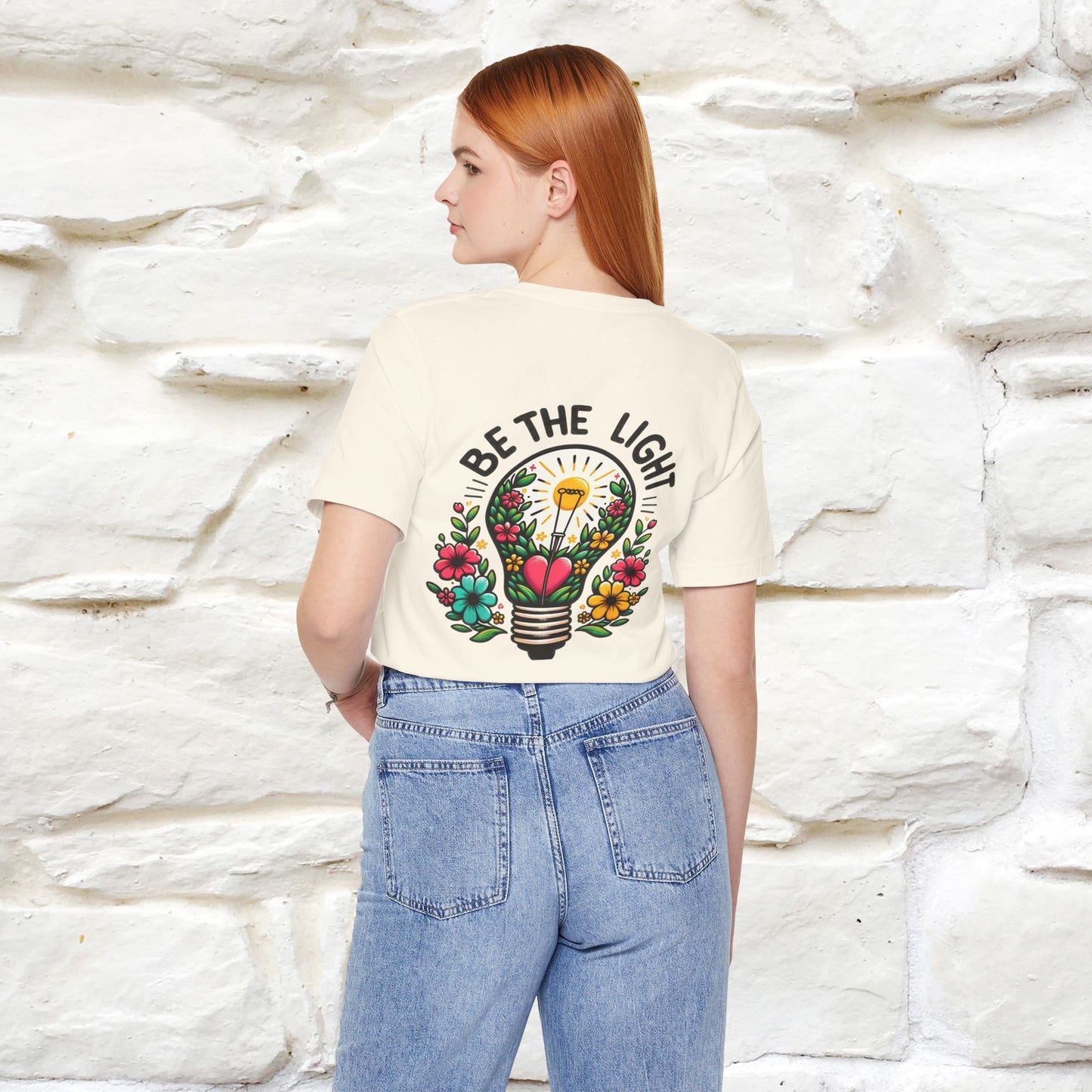 ''Be The Light" Cat T-Shirt| Front & Back Design | Nunu&Miao Studio
