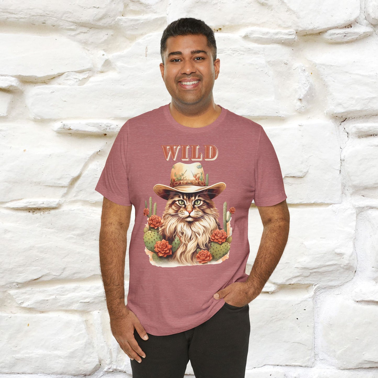 Wild Cowboy Cat T-Shirt for Men & Women | 100% Cotton* Adventure Tee - Nunu&Miao Studio