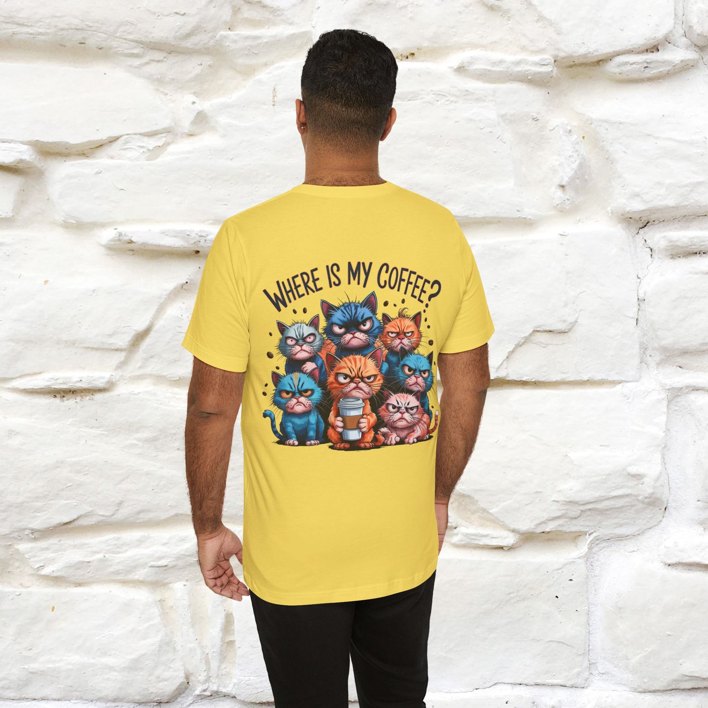"Where Is My Coffe?" Cat T-Shirt | Front & Back Design | Nunu&Miao Studio