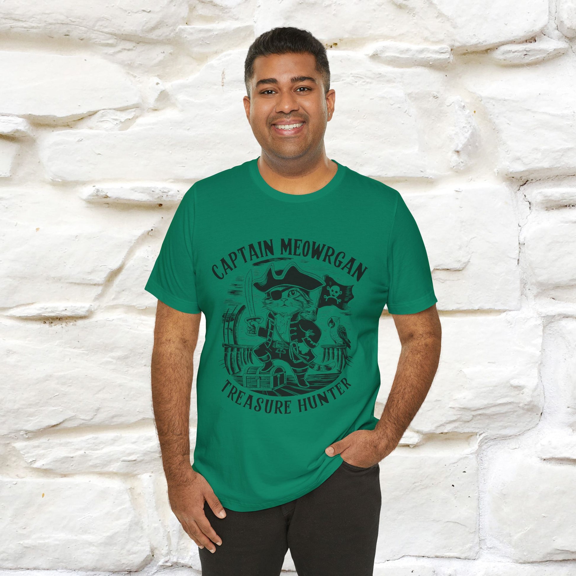 Captain Meowrgan Treasure Hunter |  |Cat T-Shirt | Nunu&Miao Studio - Nunu&Miao Studio