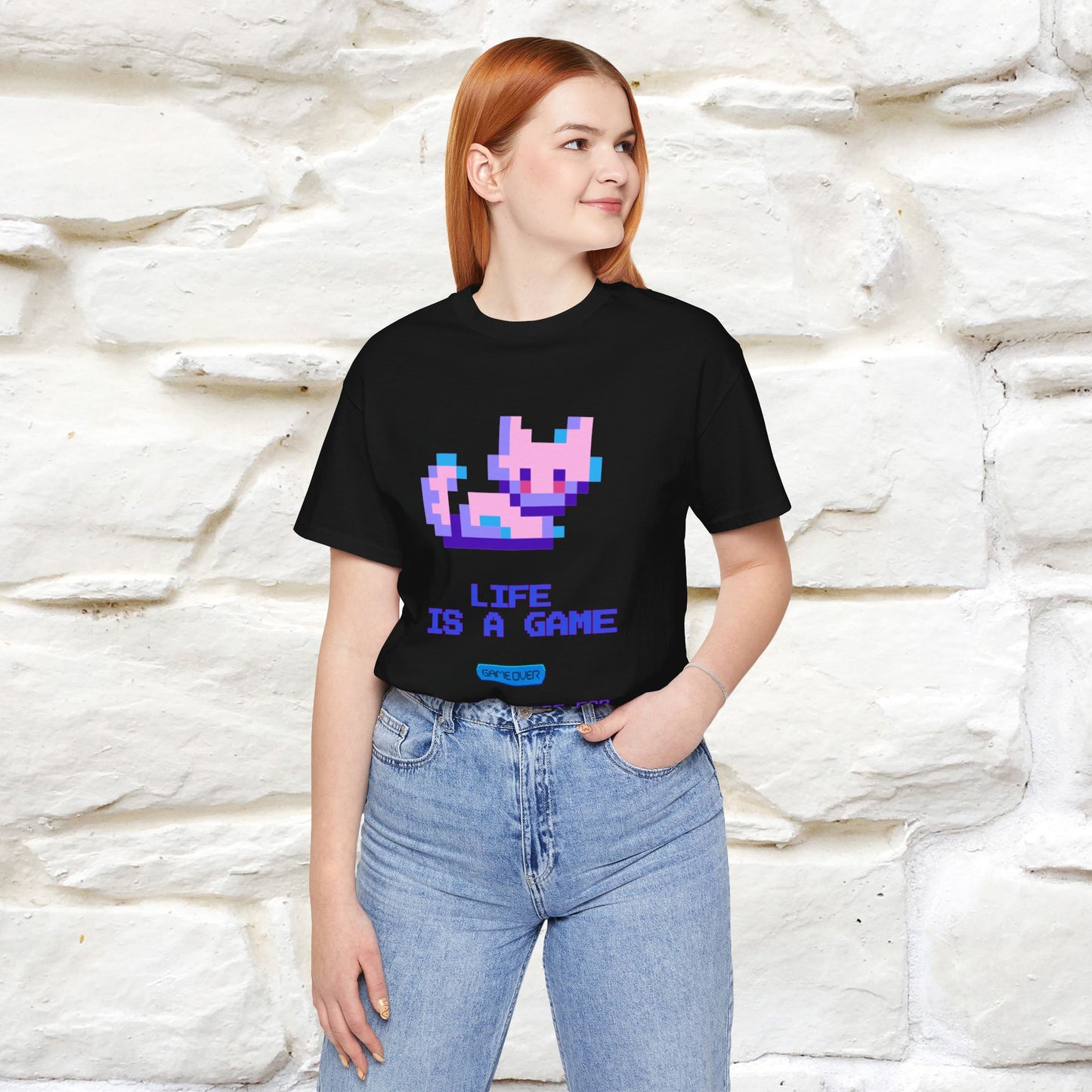 "Life Is A Game, I Am Just Here Fo The Cheat Code" Funny Cat T-Shirt for Men & Women | 100% Cotton* - Nunu&Miao Studio