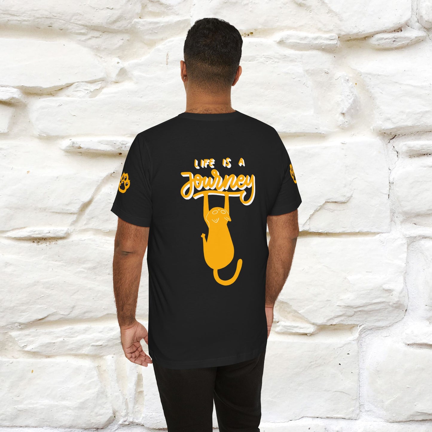 "Life Is A Journey'' Cat T-Shirt | Front & Back Design | Nunu&Miao Studio
