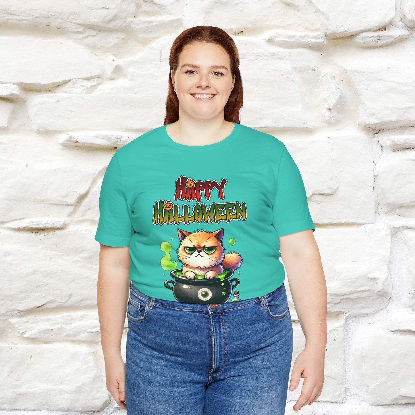 "Angry Cat Happy Halloween" Cat T-shirt |Nunu&Miao Studio - Nunu&Miao Studio