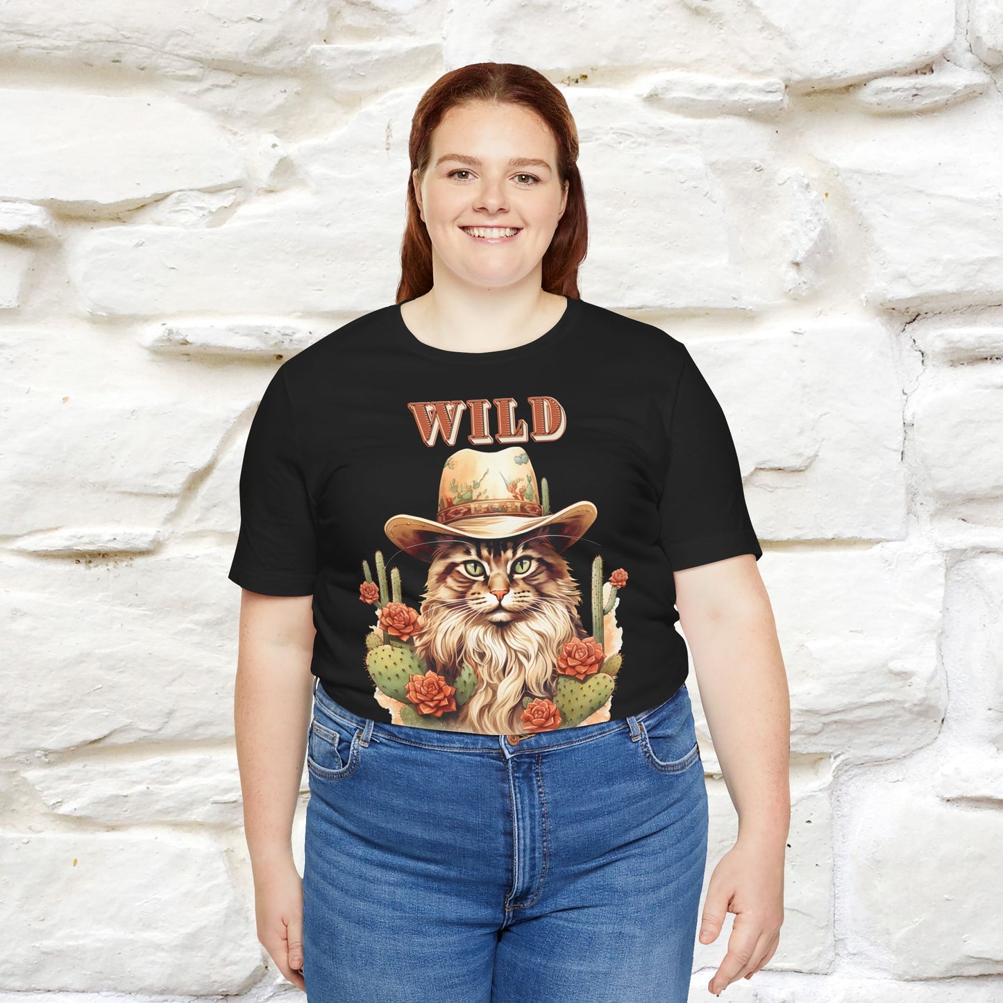 Wild Cowboy Cat T-Shirt for Men & Women | 100% Cotton* Adventure Tee - Nunu&Miao Studio