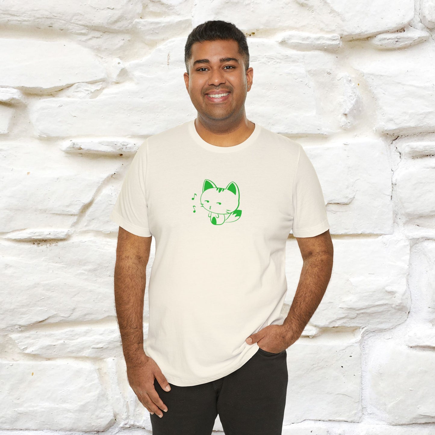 "Happiness Comes From Peace, Peace Comes From Indifference" Cat T-Shirt| Front & Back Design | Nunu&Miao Studio