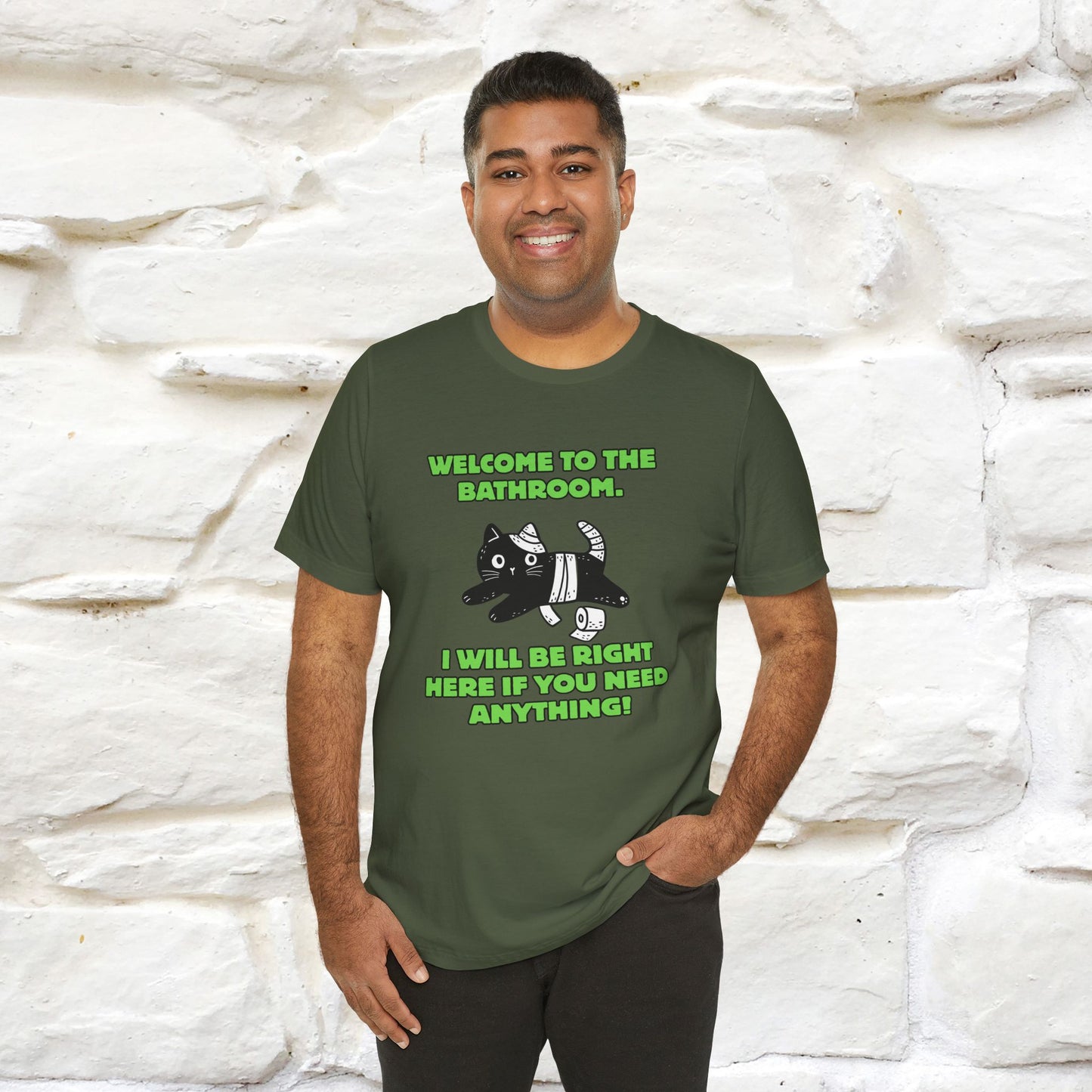 "Welcome To The Bathroom..."Funny Cat T-shirt |Nunu&Miao Studio