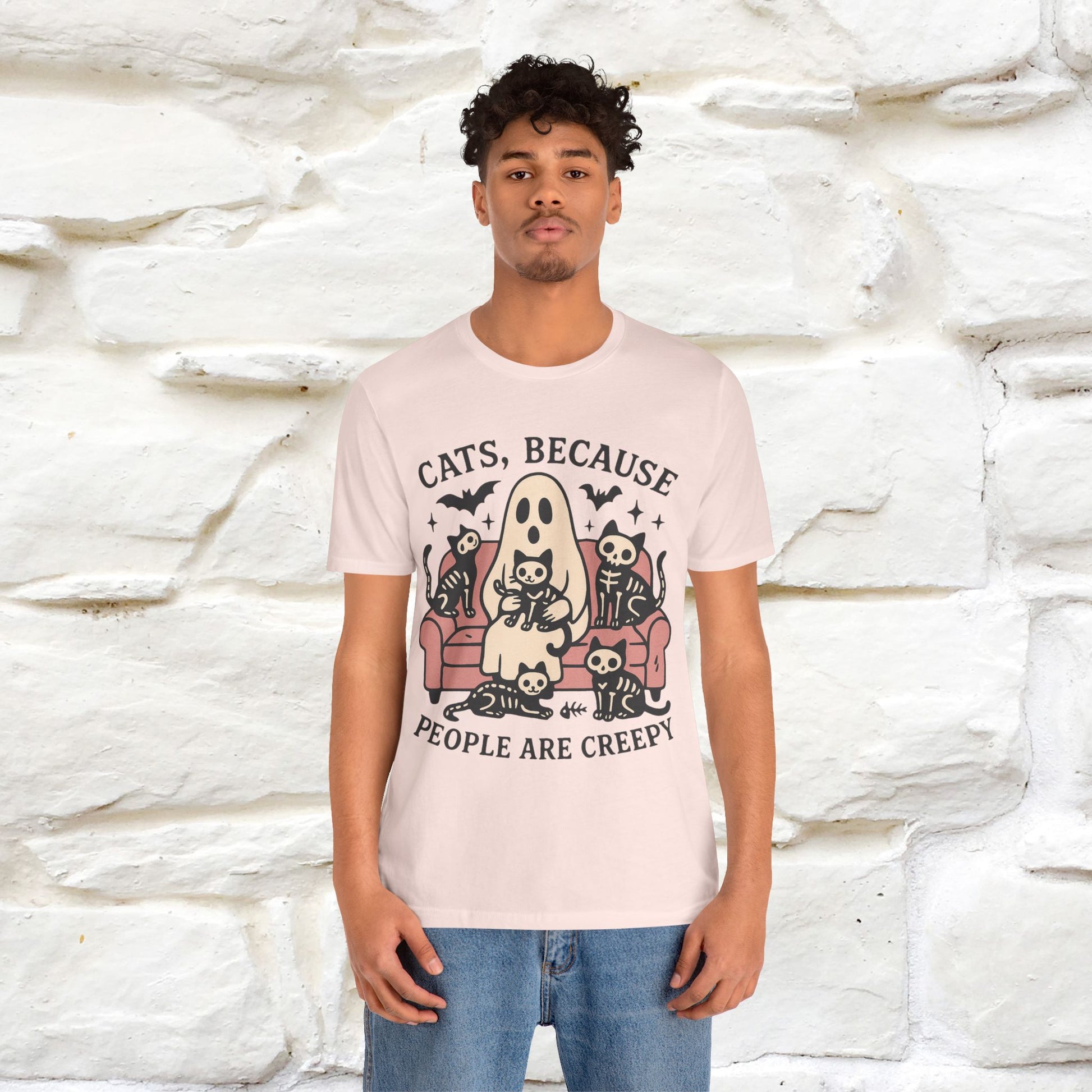 "Cat Because People Are Creepy" Halloween Cat T-shirt |Nunu&Miao Studio - Nunu&Miao Studio