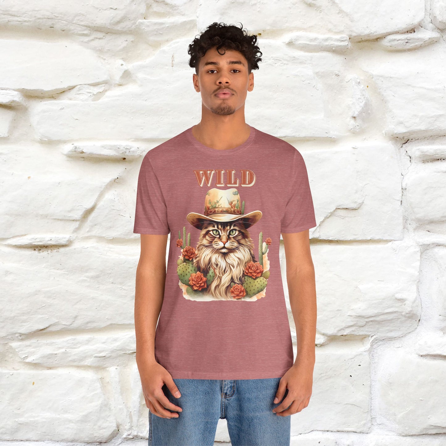 Wild Cowboy Cat T-Shirt for Men & Women | 100% Cotton* Adventure Tee - Nunu&Miao Studio