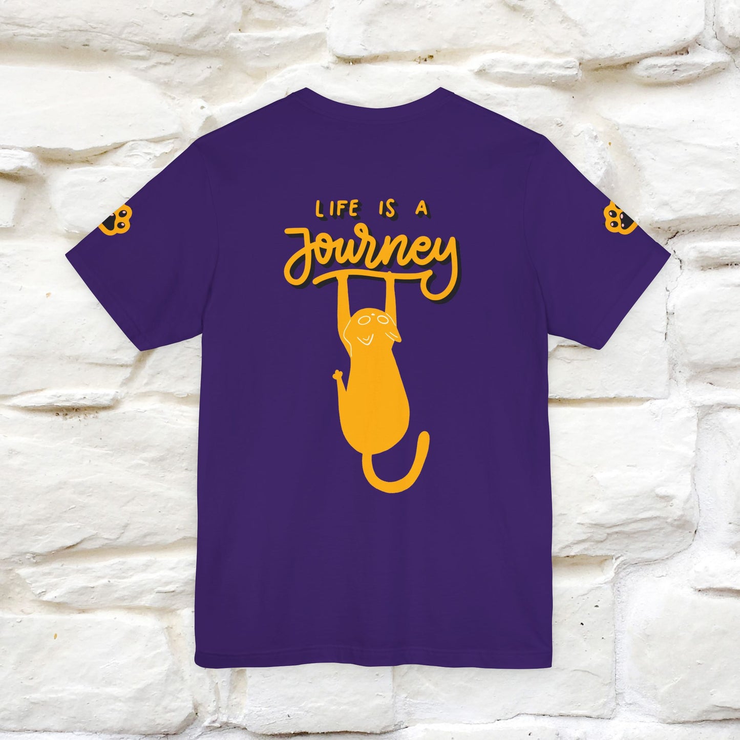 "Life Is A Journey'' Cat T-Shirt | Front & Back Design | Nunu&Miao Studio