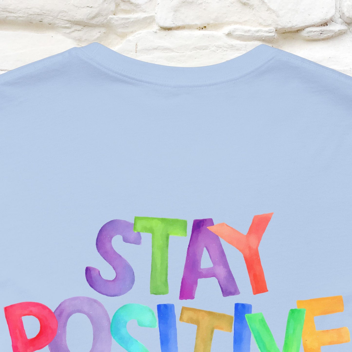 "Stay Positive'' Cat T-Shirt | Front & Back Design | Nunu&Miao Studio