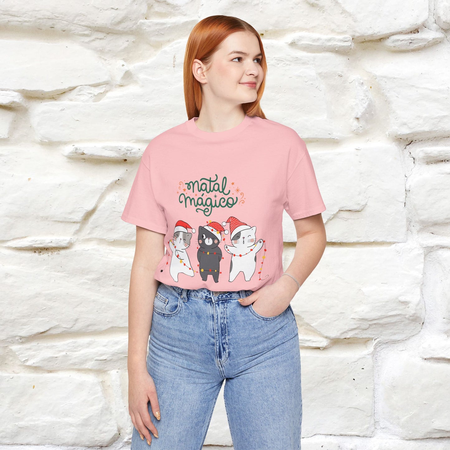 "Natal Magico" Cat T-shirt |Nunu&Miao Studio - Nunu&Miao Studio