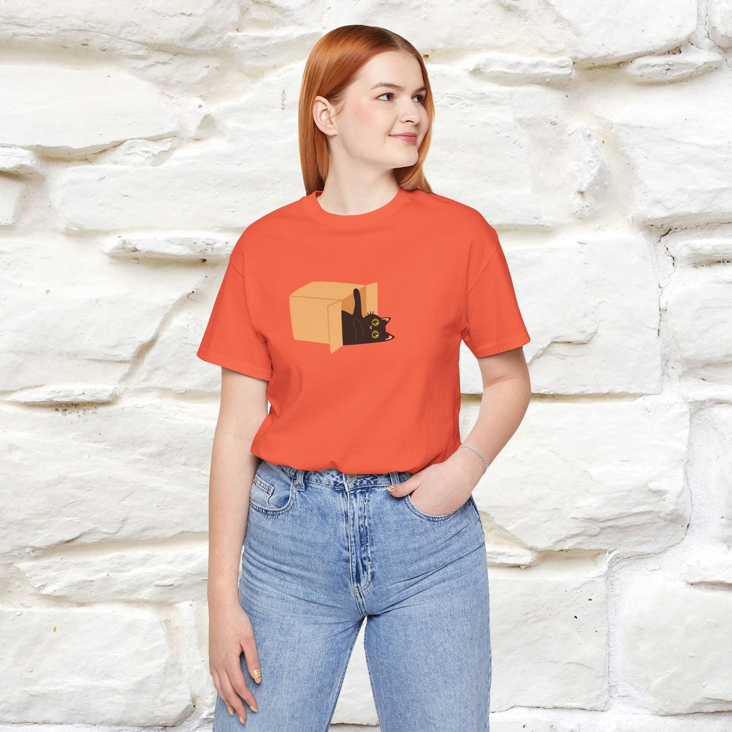 "Think Like There Is No Box" Cat T-Shirt| Front & Back Design | Nunu&Miao Studio