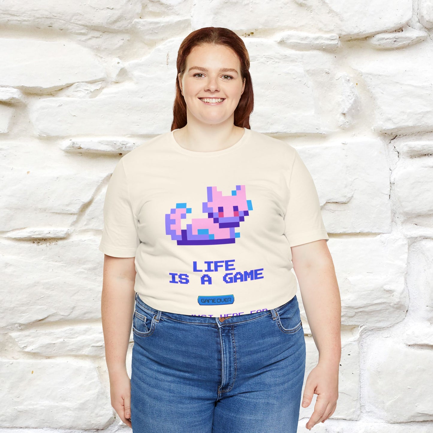 "Life Is A Game, I Am Just Here Fo The Cheat Code" Funny Cat T-Shirt for Men & Women | 100% Cotton* - Nunu&Miao Studio