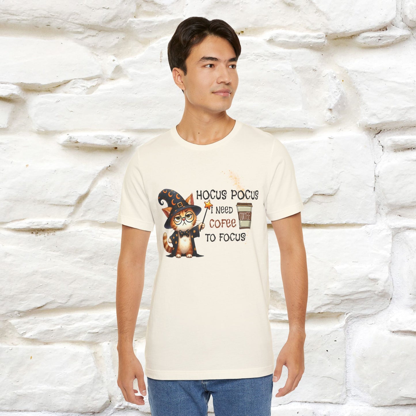 ''Hocus Pocus I Need Coffe To Focus'' Funny Cat Shirt | Nunu&Miao Studio