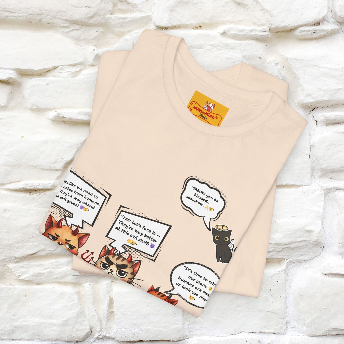 "Humans Are Way Ahead In The Evil Game! 😈😼" Cat T-shirt |Nunu&Miao Studio - Nunu&Miao Studio