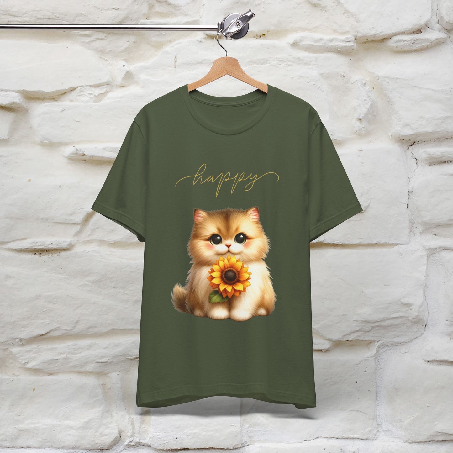 "Happy" Cat T-Shirt for Women | 100% Cotton* 🐾 - Nunu&Miao Studio