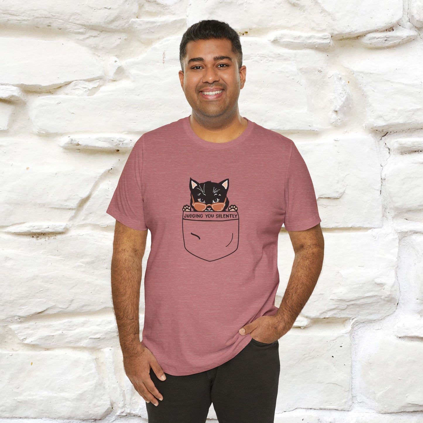 Judging You Silently Cat T-Shirt for Men | 100% Cotton* Funny & Sassy Tee - Nunu&Miao Studio