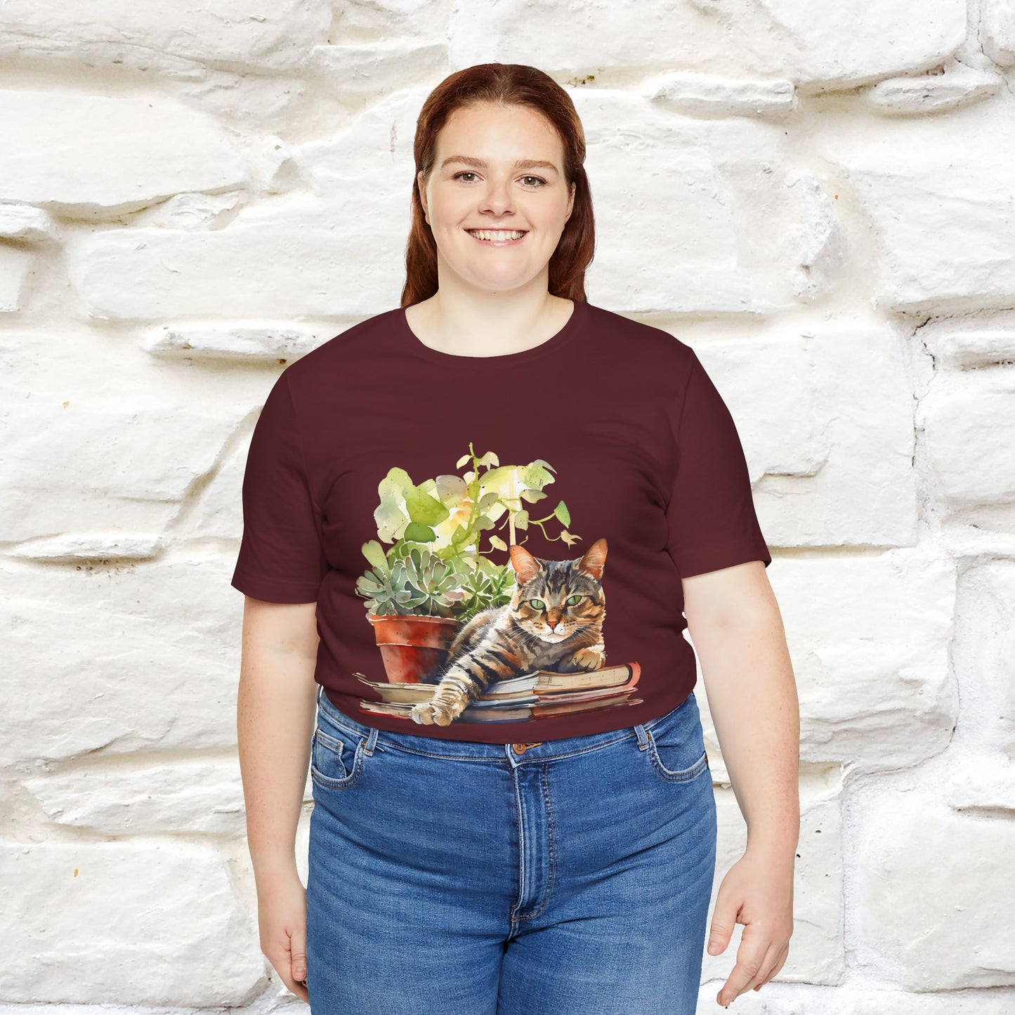 "Feline Bibliophile" T-Shirt for Men & Women | 100% Cotton* - Nunu&Miao Studio