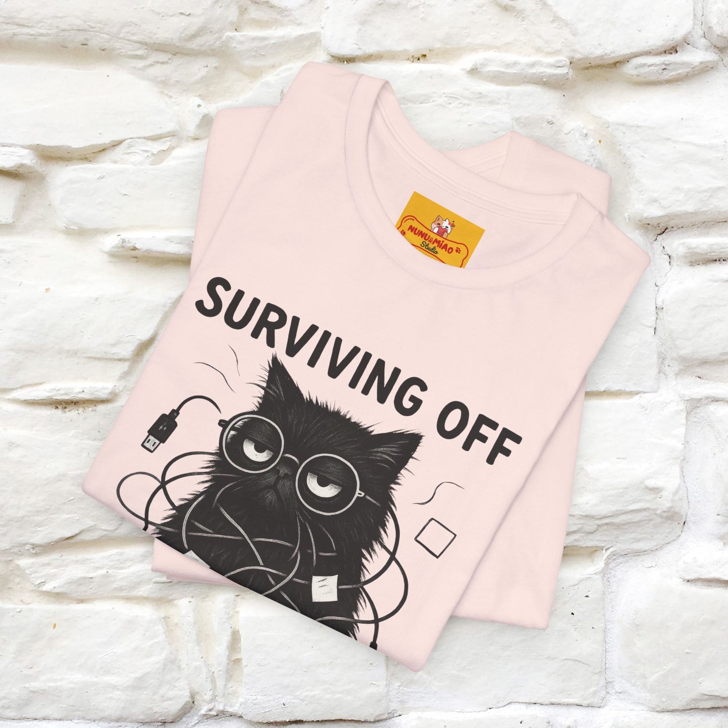 "Surviving Off...Vibes And Broken .. " |Cat T-Shirt | Nunu&Miao Studio