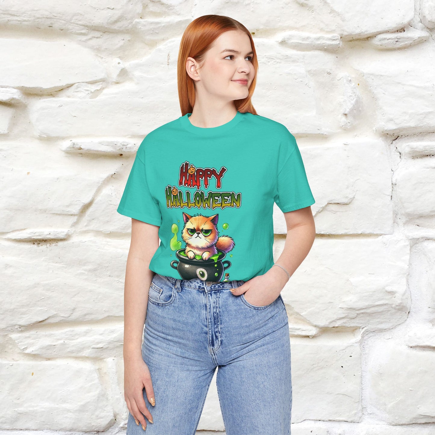 "Angry Cat Happy Halloween" Cat T-shirt |Nunu&Miao Studio
