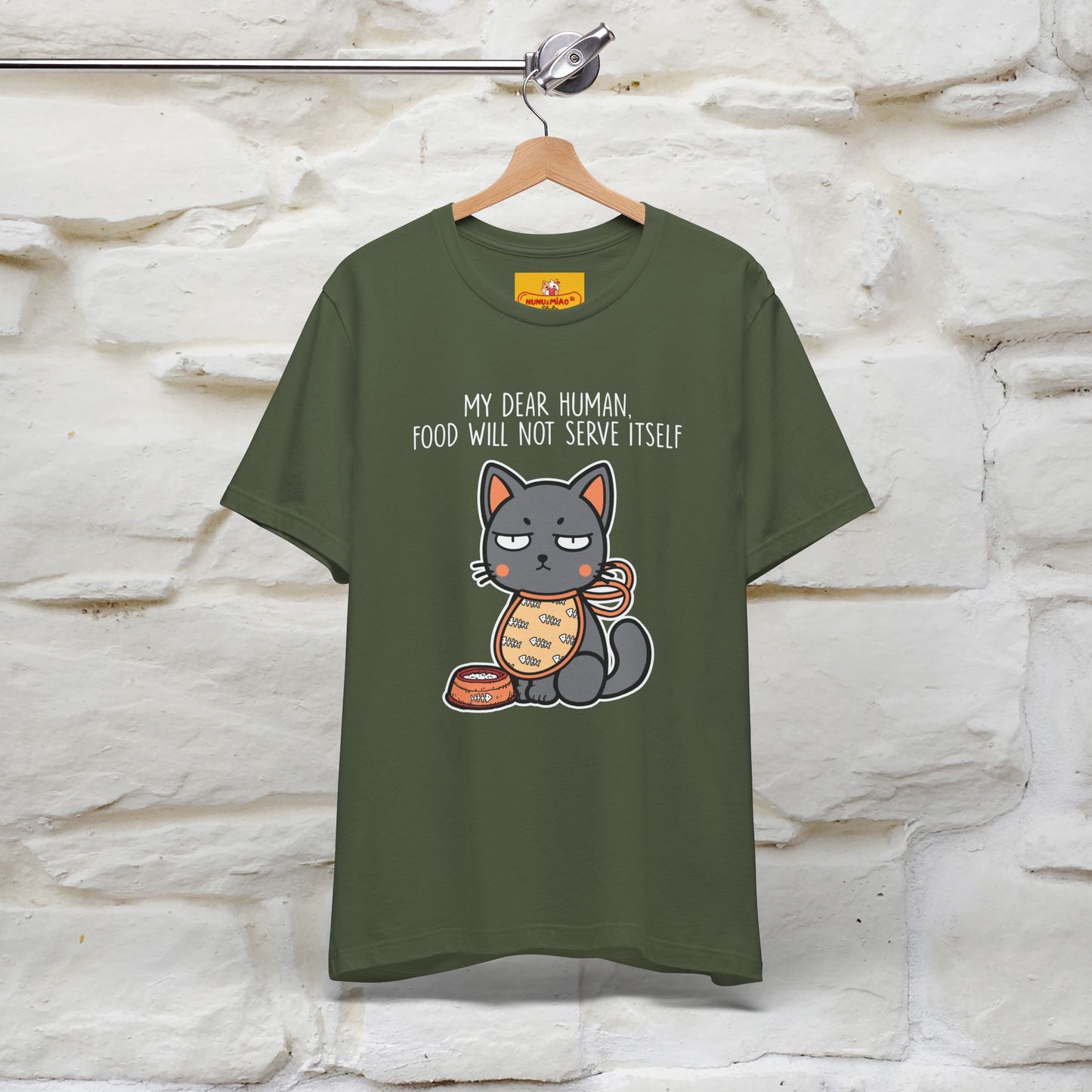 "Dear Human, Food Will Not Serve Itself" |Cat T-Shirt | Nunu&Miao Studio - Nunu&Miao Studio