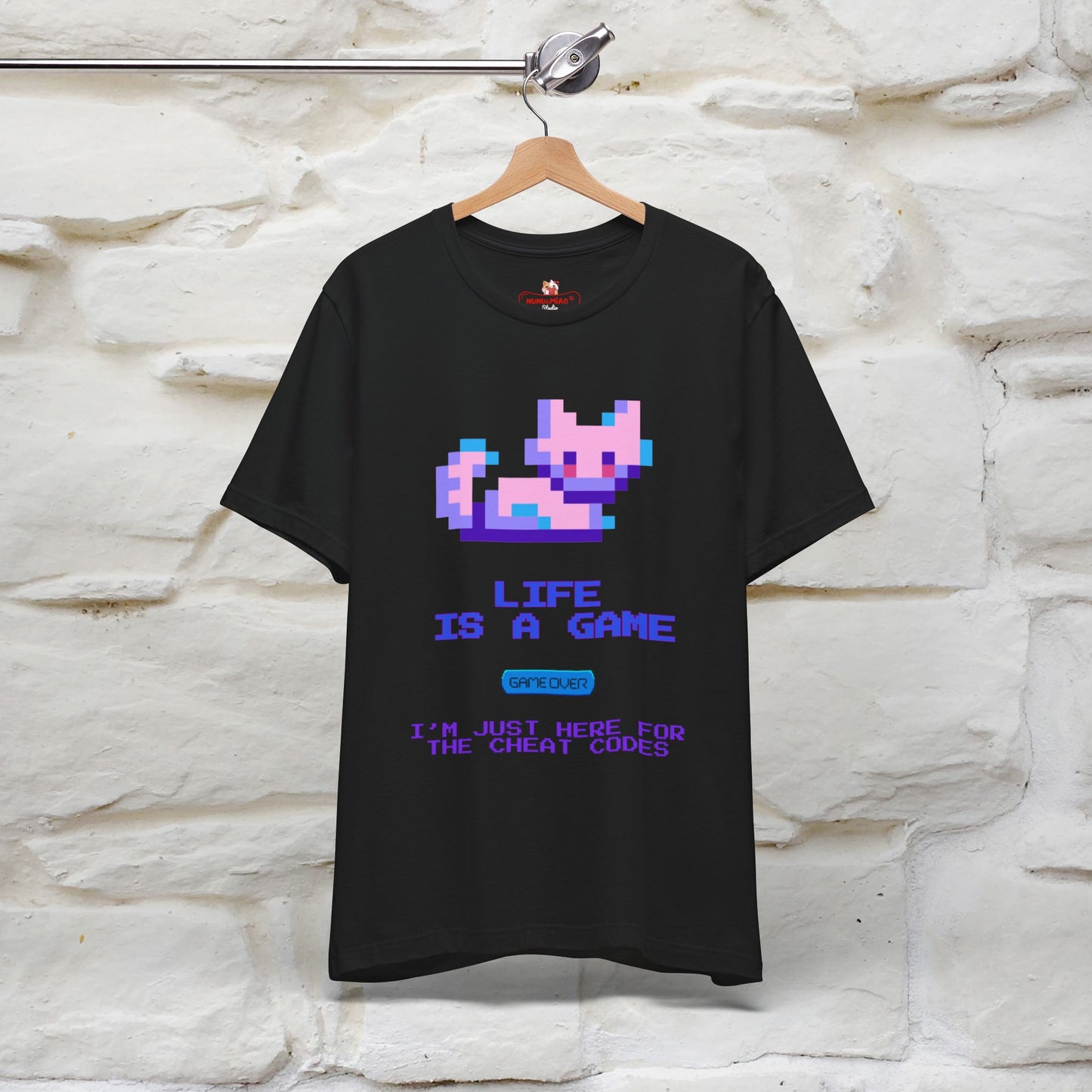 "Life Is A Game, I Am Just Here Fo The Cheat Code" Funny Cat T-Shirt for Men & Women | 100% Cotton* - Nunu&Miao Studio