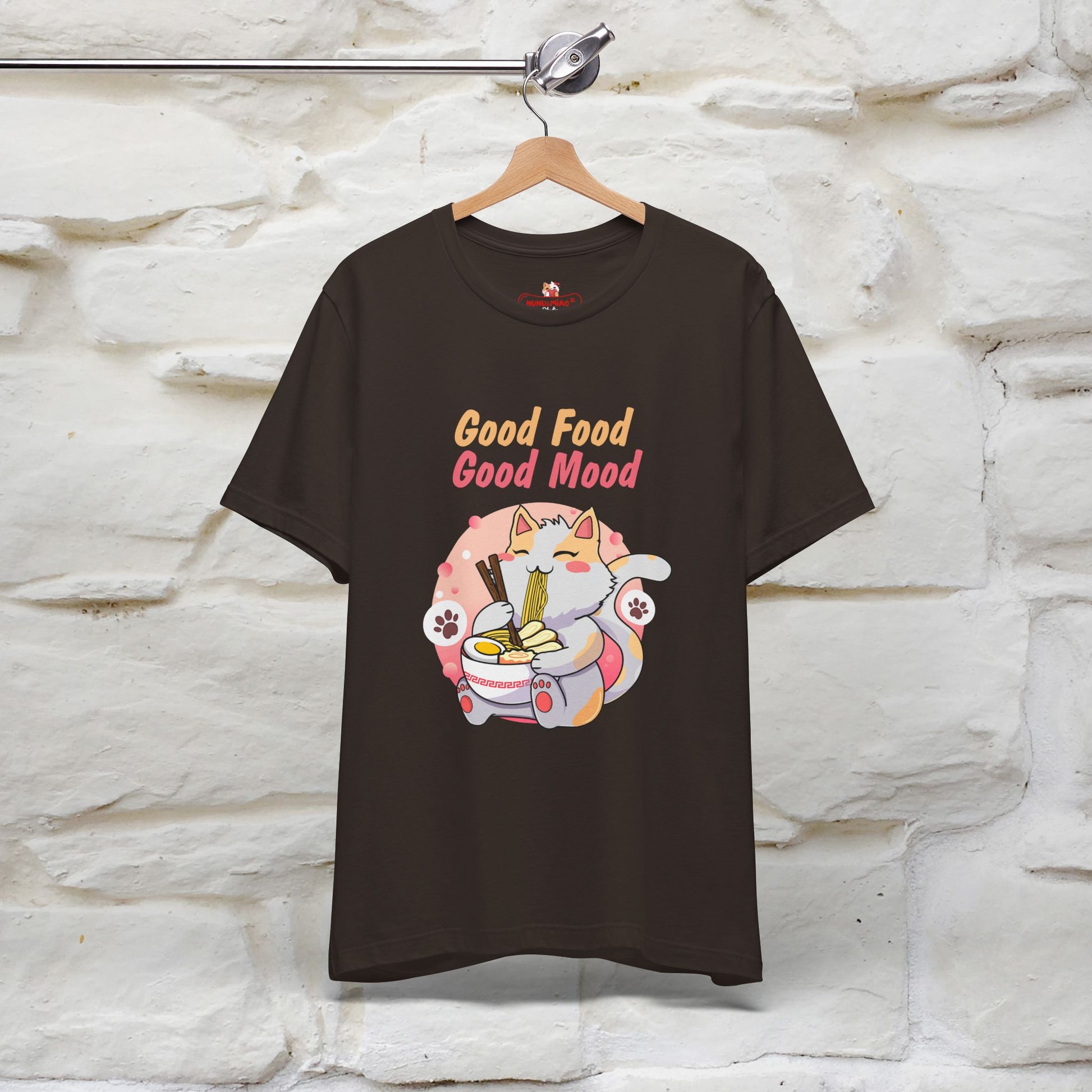"Good Food Good Mood" Cat T-shirt for Men & Women | 100% Cotton* - Nunu&Miao Studio