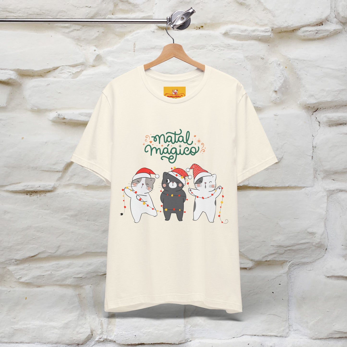 "Natal Magico" Cat T-shirt |Nunu&Miao Studio - Nunu&Miao Studio