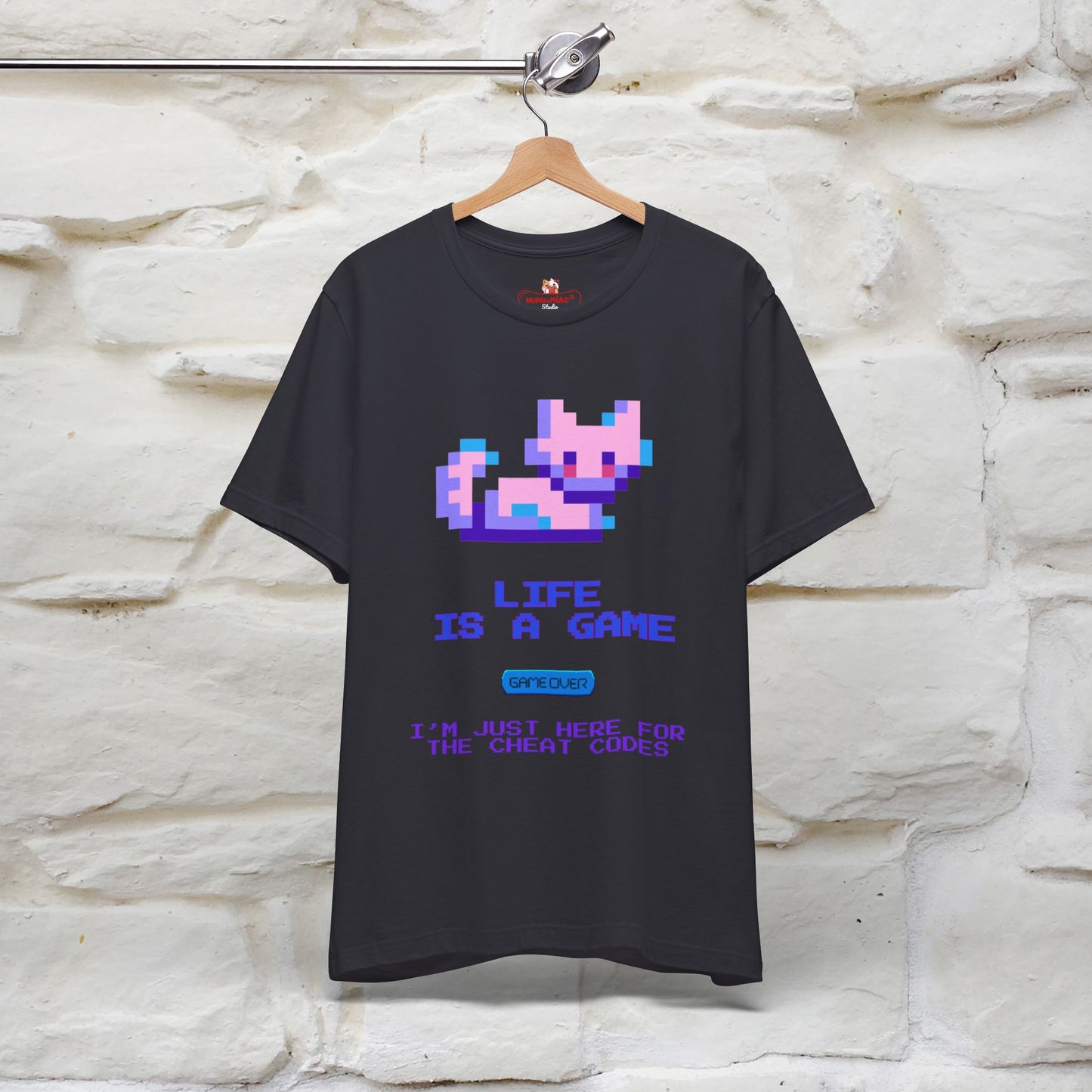 "Life Is A Game, I Am Just Here Fo The Cheat Code" Funny Cat T-Shirt for Men & Women | 100% Cotton* - Nunu&Miao Studio