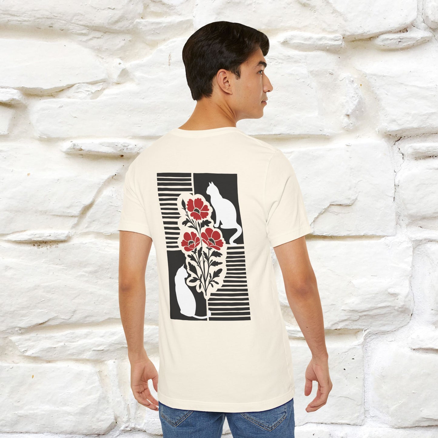 ''Modern Shapes'' Cat T-Shirt Front and Back Design | Nunu&Miao Studio
