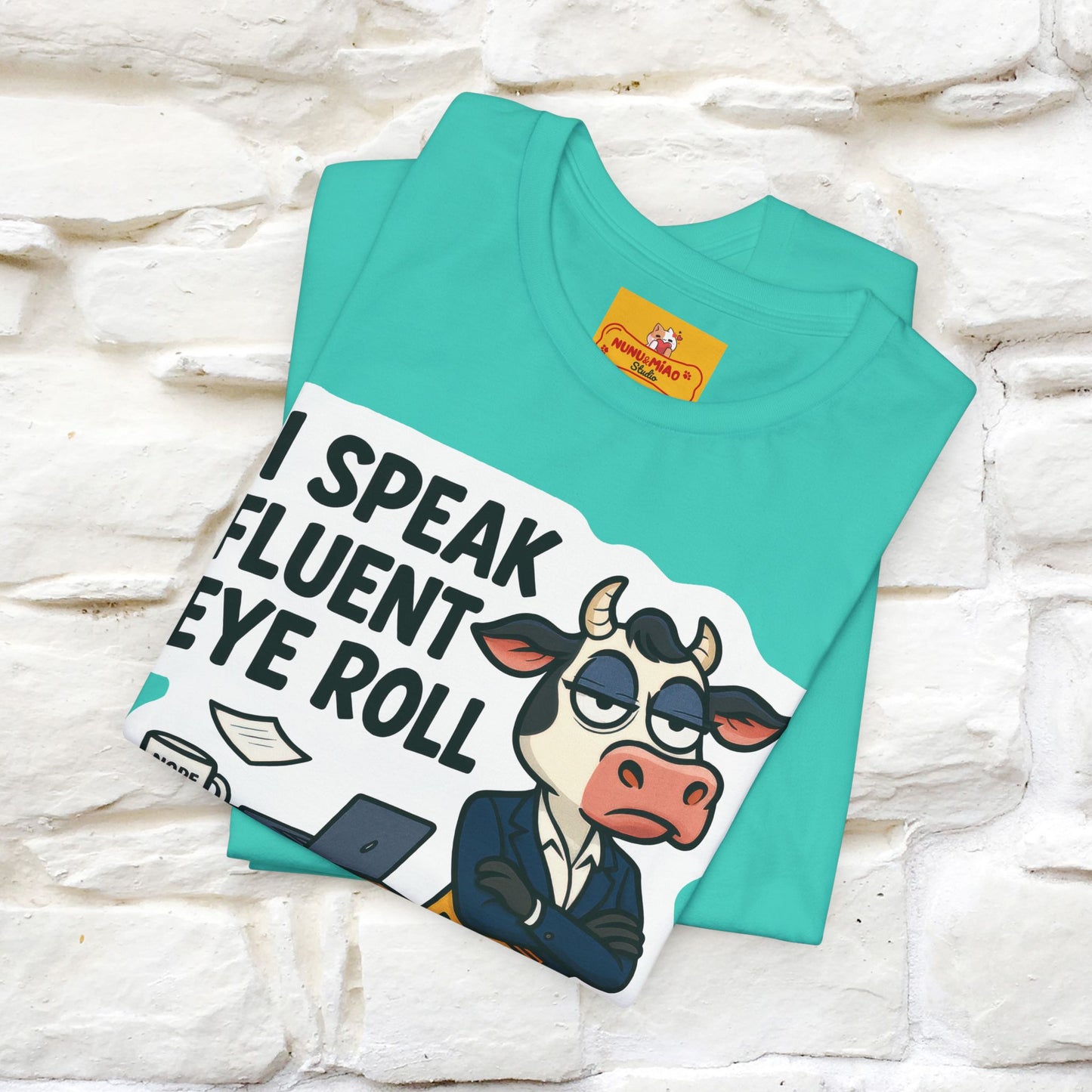 ''I Speak Fluent Eye Roll ''| Sarcastic Cat T-Shirt | Nunu&Miao Studio