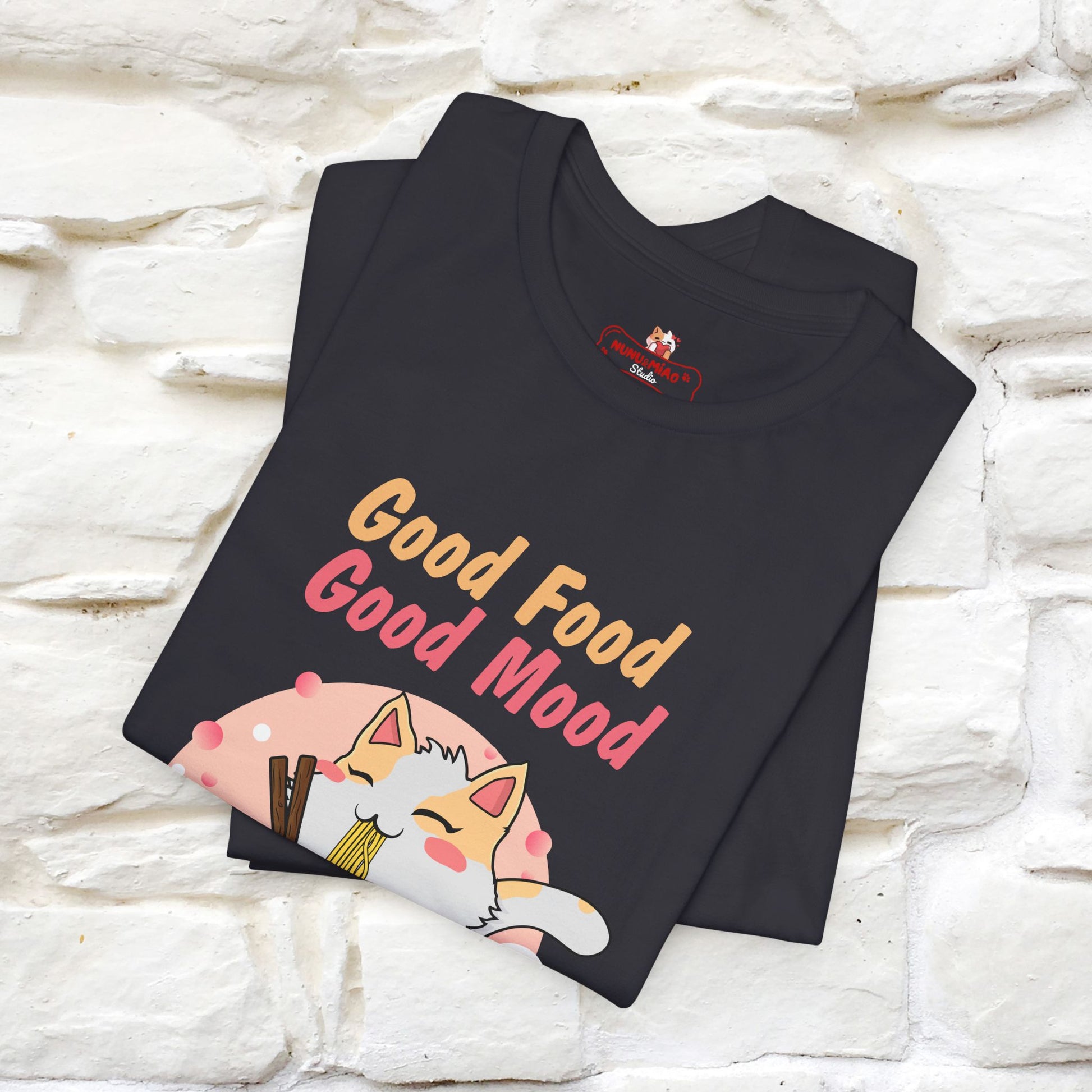 "Good Food Good Mood" Cat T-shirt for Men & Women | 100% Cotton* - Nunu&Miao Studio