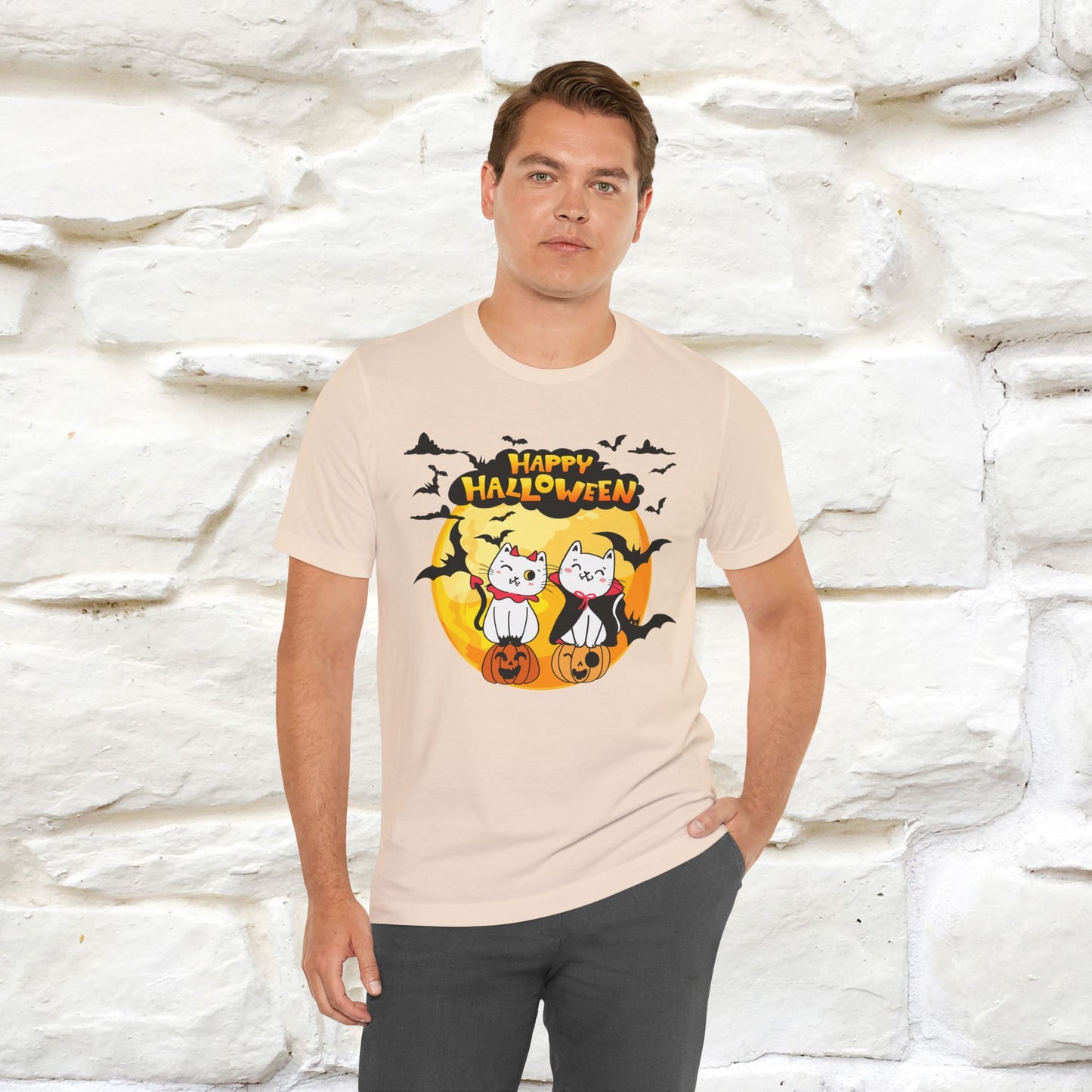 "Happy Halloween Cat Couple " Cat T-shirt |Nunu&Miao Studio - Nunu&Miao Studio