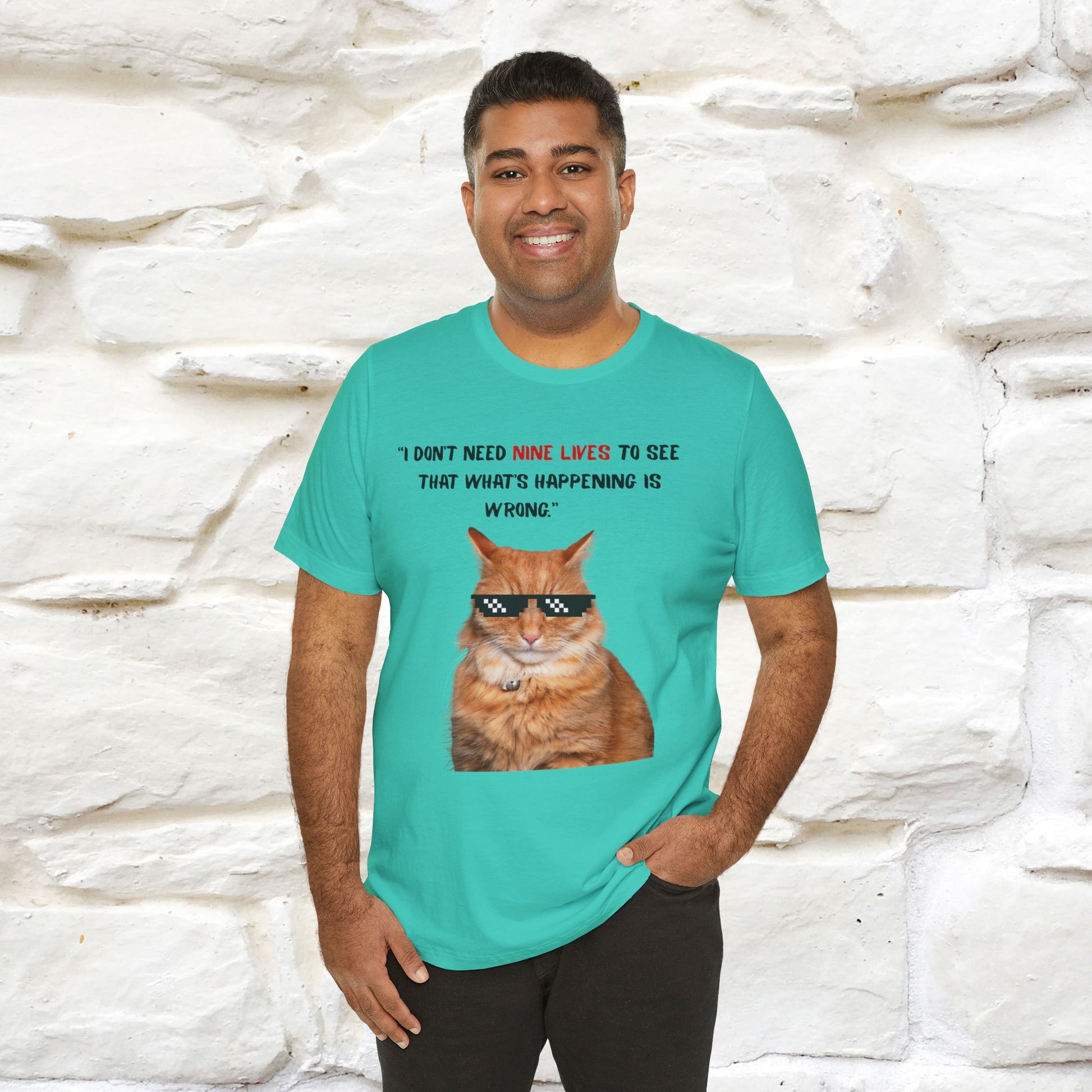 "“I don’t need nine lives....” " Cat T-shirt | Front & Back Design |Nunu&Miao Studio - Nunu&Miao Studio