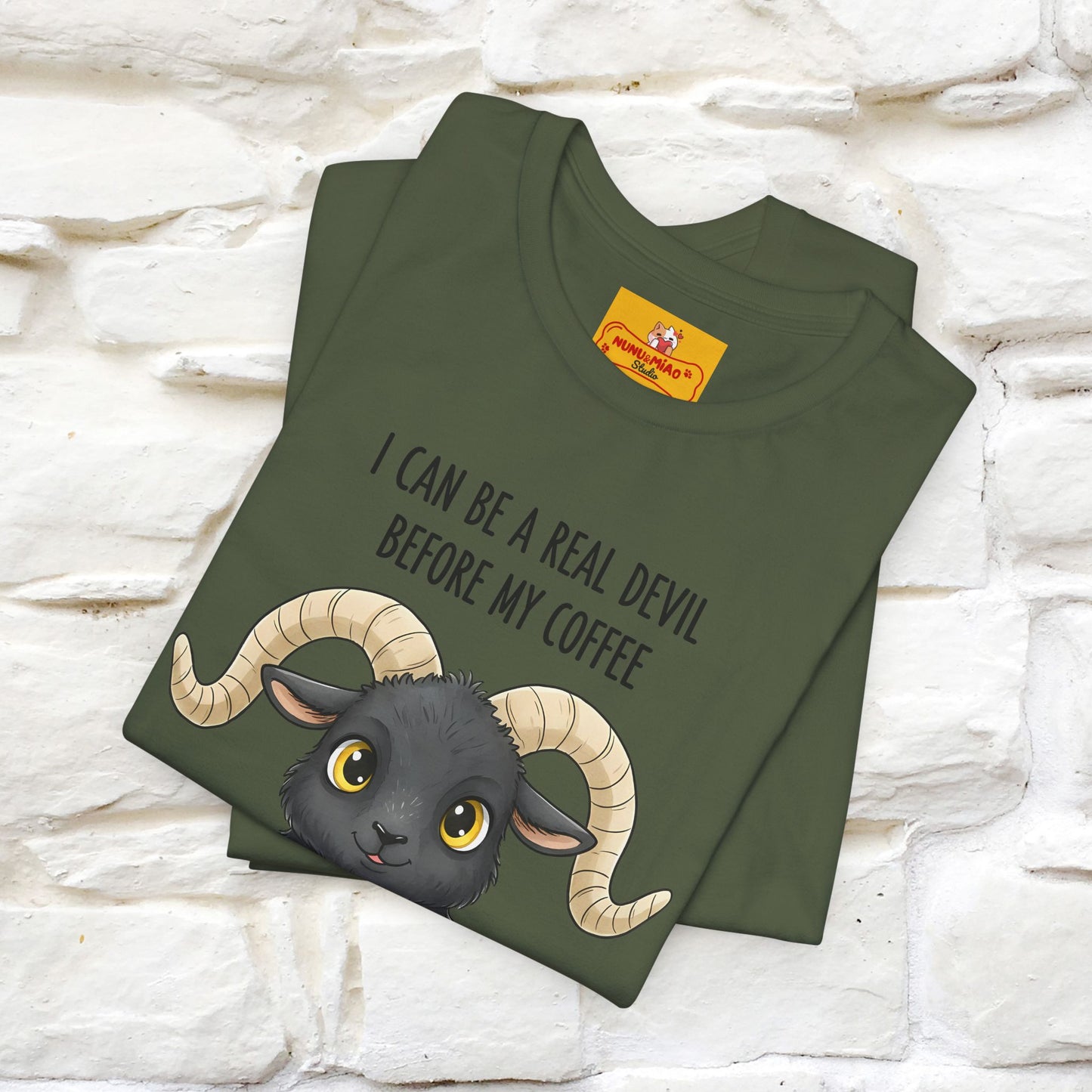 "I Can Be a Real Devil Before My Coffe" Funny T-shirt |Nunu&Miao Studio