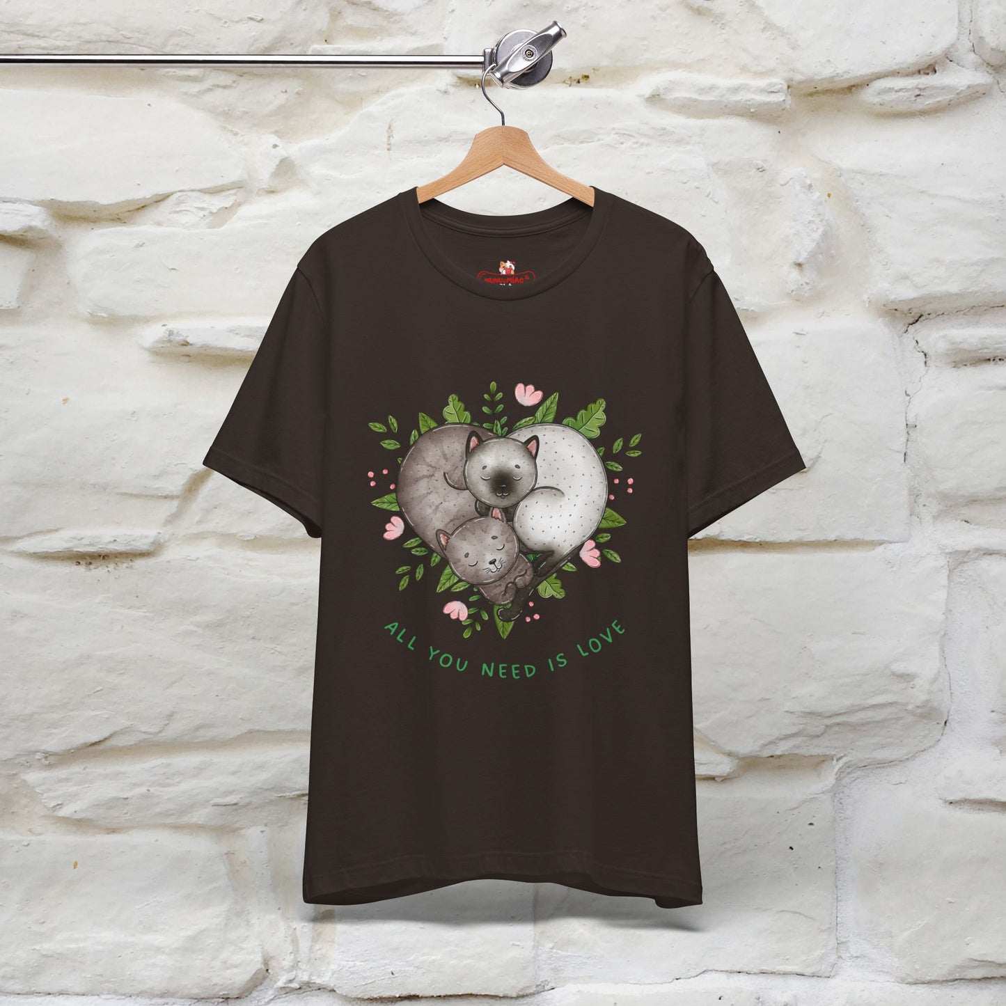 "All You Need Is Love" Cat T-Shirt | 100% Cotton* | Adorable Cat Apparel for Men & Women