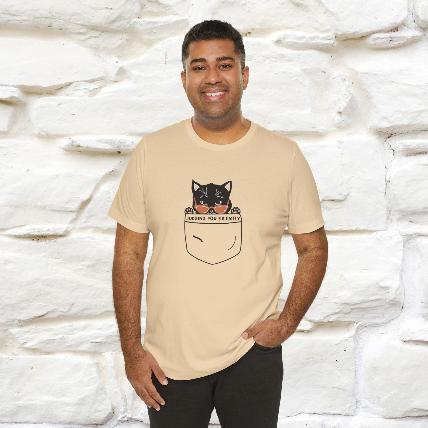 Judging You Silently Cat T-Shirt for Men | 100% Cotton* Funny & Sassy Tee - Nunu&Miao Studio