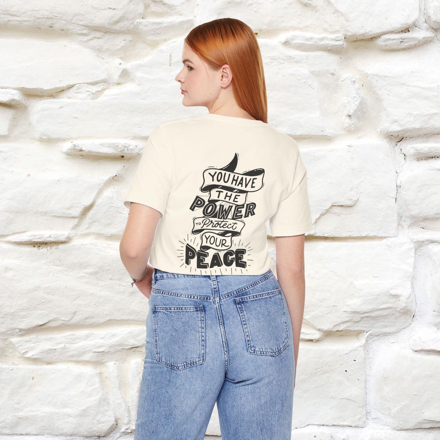 "You Have the Power to Protect Your Peace" Cat T-Shirt| Front & Back Design | Nunu&Miao Studio