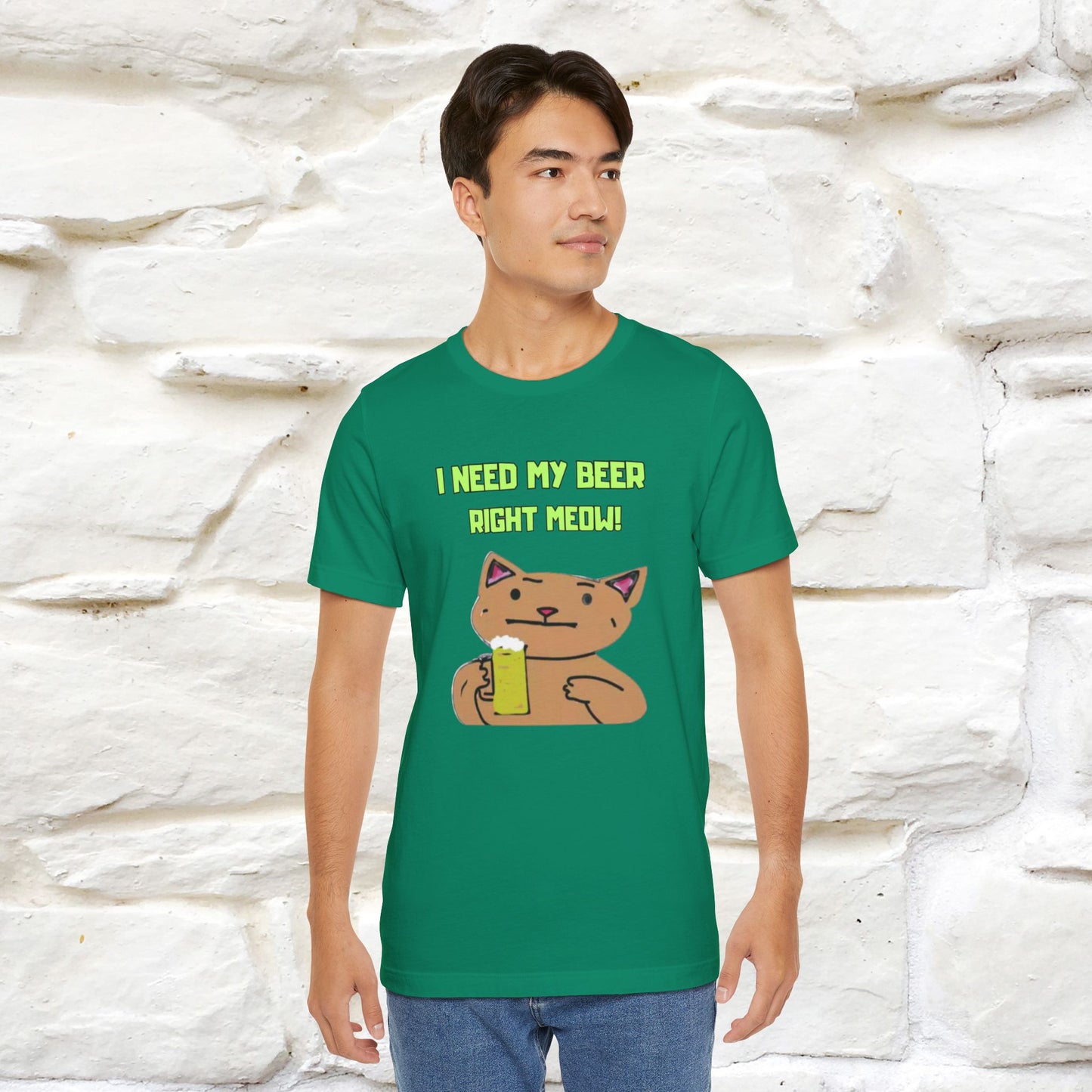 "I Need My Beer Right Meow!" Cat T-shirt |Nunu&Miao Studio