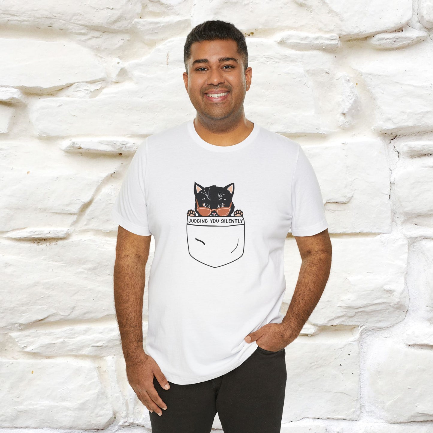 Judging You Silently Cat T-Shirt for Men | 100% Cotton* Funny & Sassy Tee - Nunu&Miao Studio