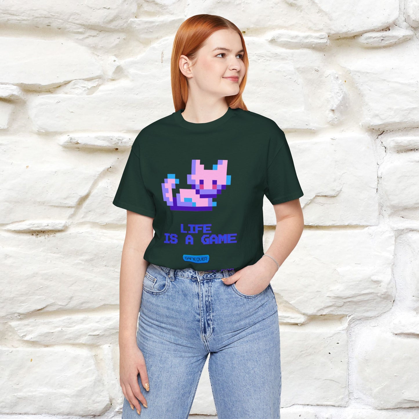"Life Is A Game, I Am Just Here Fo The Cheat Code" Funny Cat T-Shirt for Men & Women | 100% Cotton* - Nunu&Miao Studio