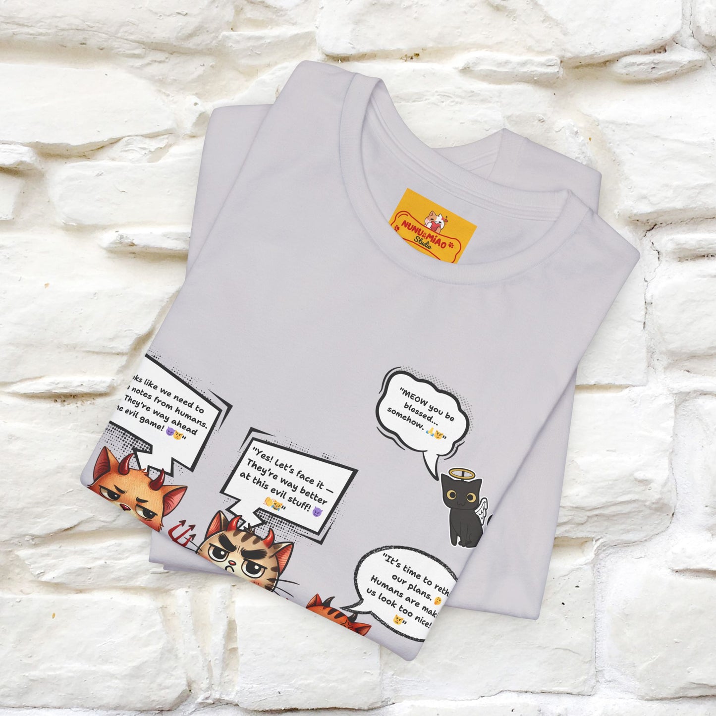 "Humans Are Way Ahead In The Evil Game! 😈😼" Cat T-shirt |Nunu&Miao Studio