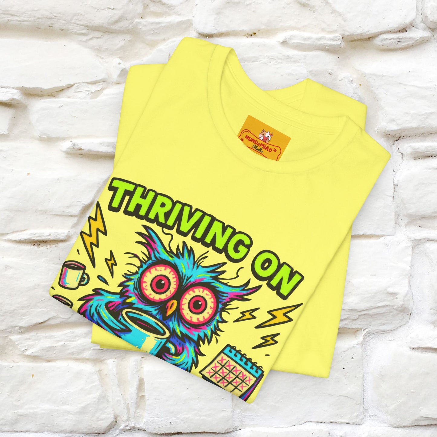 ''Thriving On Caffeine And Poor Choices''| Sarcastic Cat T-Shirt | Nunu&Miao Studio
