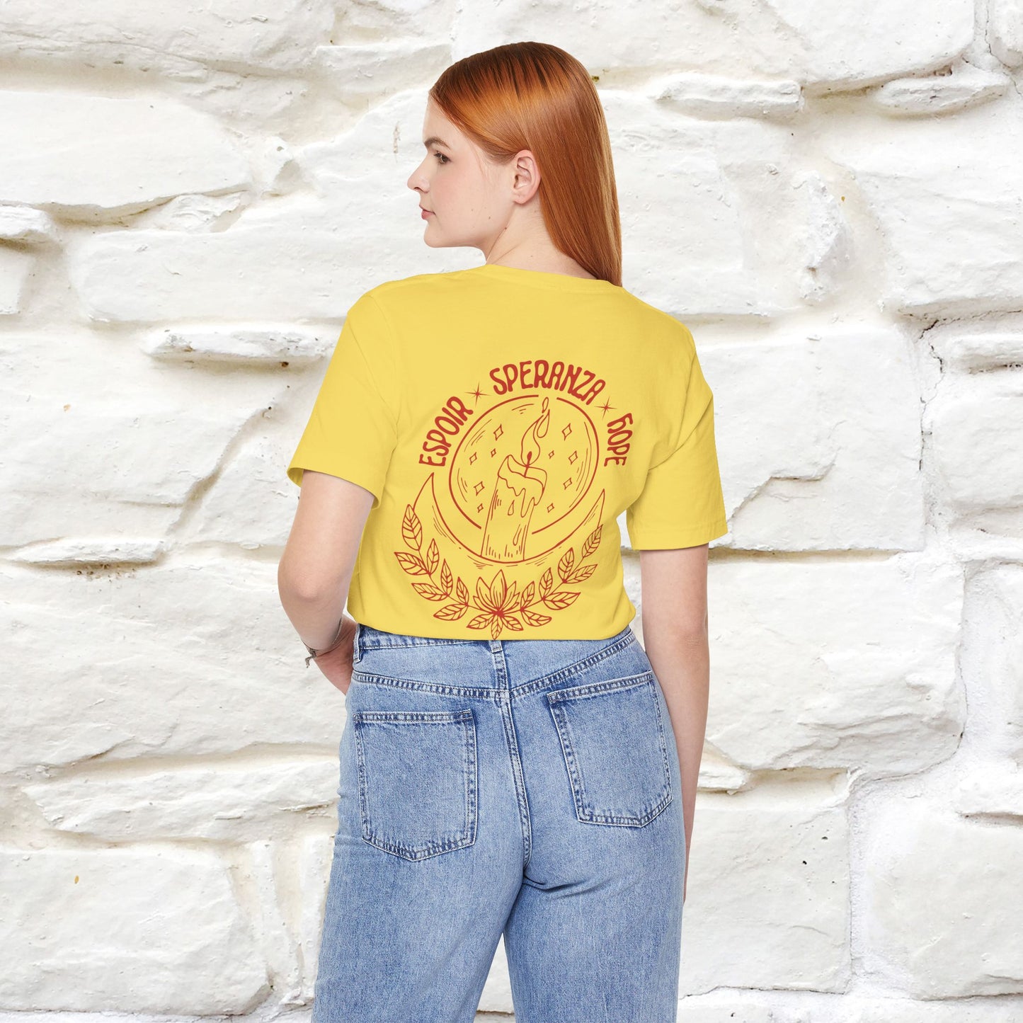 "Espoir Speranza Hope'' Cat T-Shirt Front and Back Design | Nunu&Miao Studio