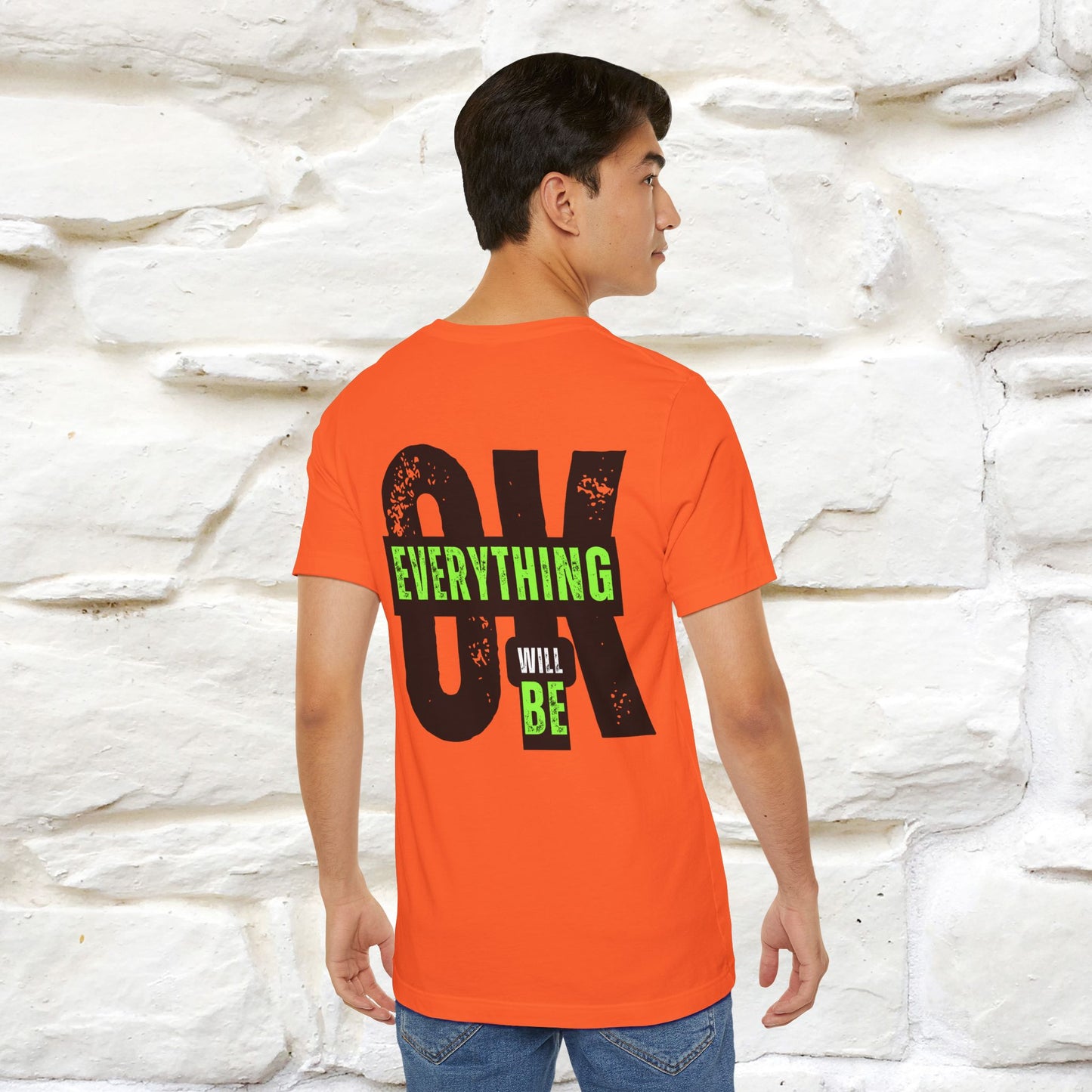 ''Everything Will Be Ok '' Cat T-Shirt Front and Back Design | Nunu&Miao Studio
