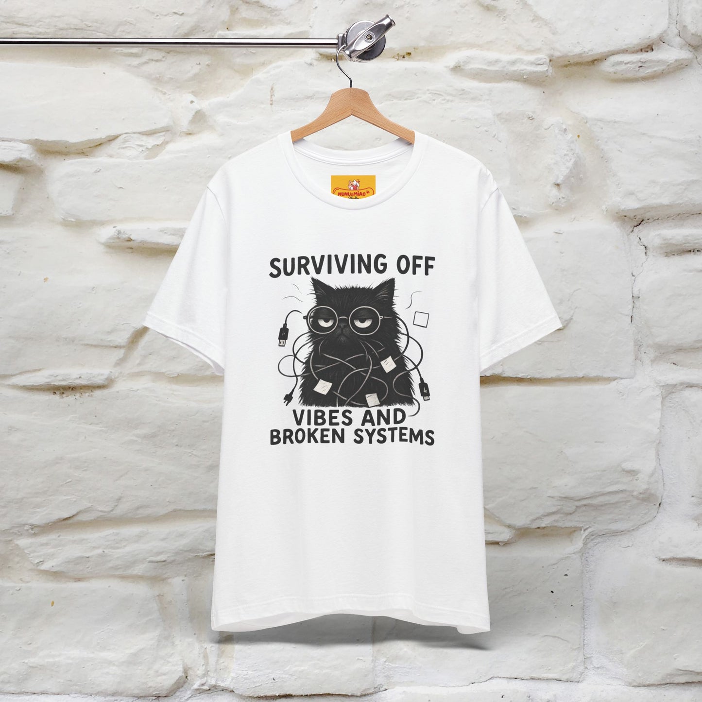 "Surviving Off...Vibes And Broken .. " |Cat T-Shirt | Nunu&Miao Studio