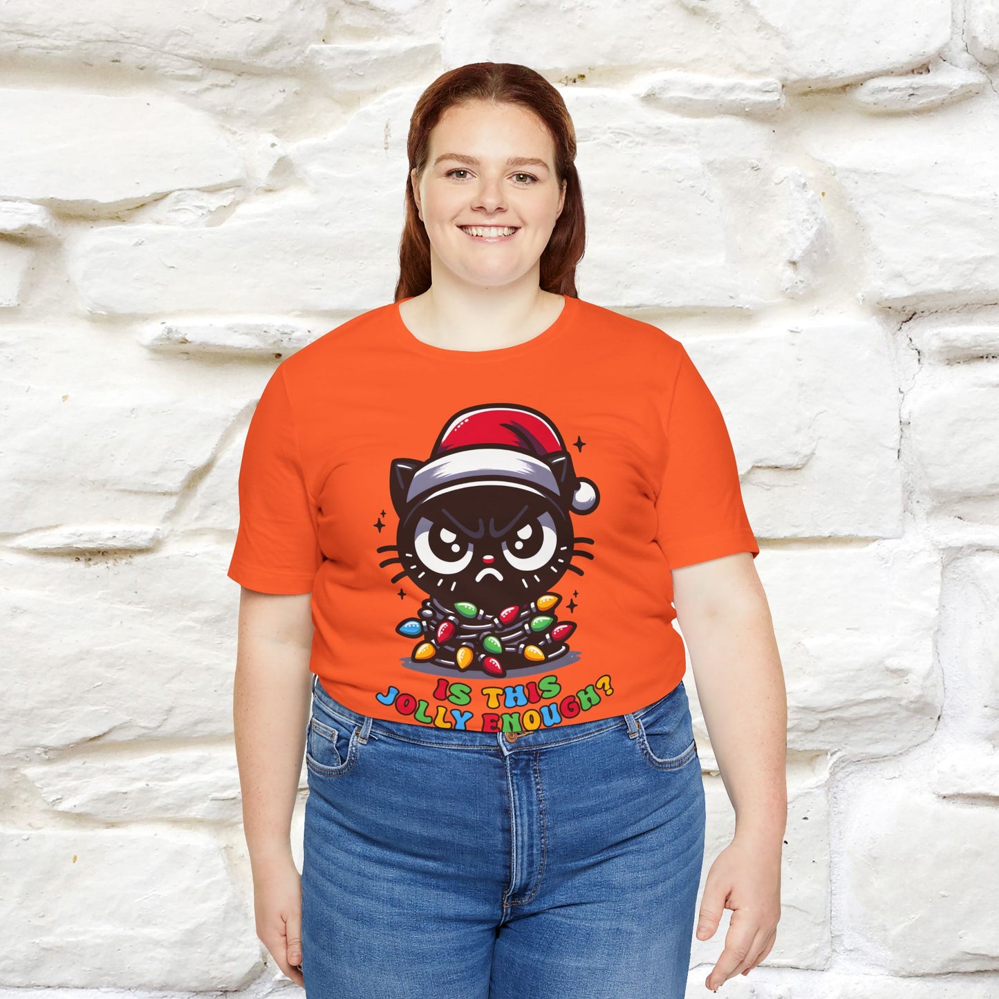 Is This Jolly Enough? | Funny Cat Christmas Shirt for Men & Women | 100% Cotton*