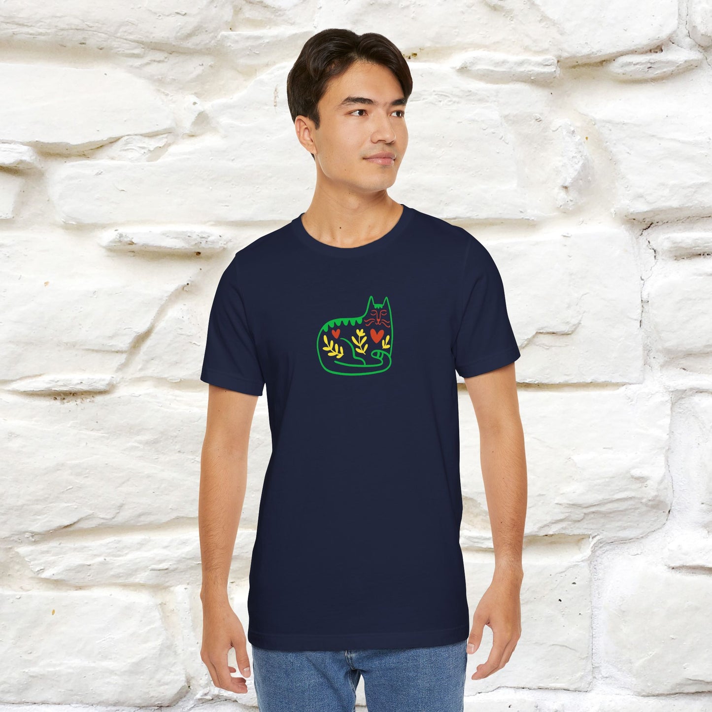 ''Floral Abstract'' Cat T-Shirt Front and Back Design | Nunu&Miao Studio