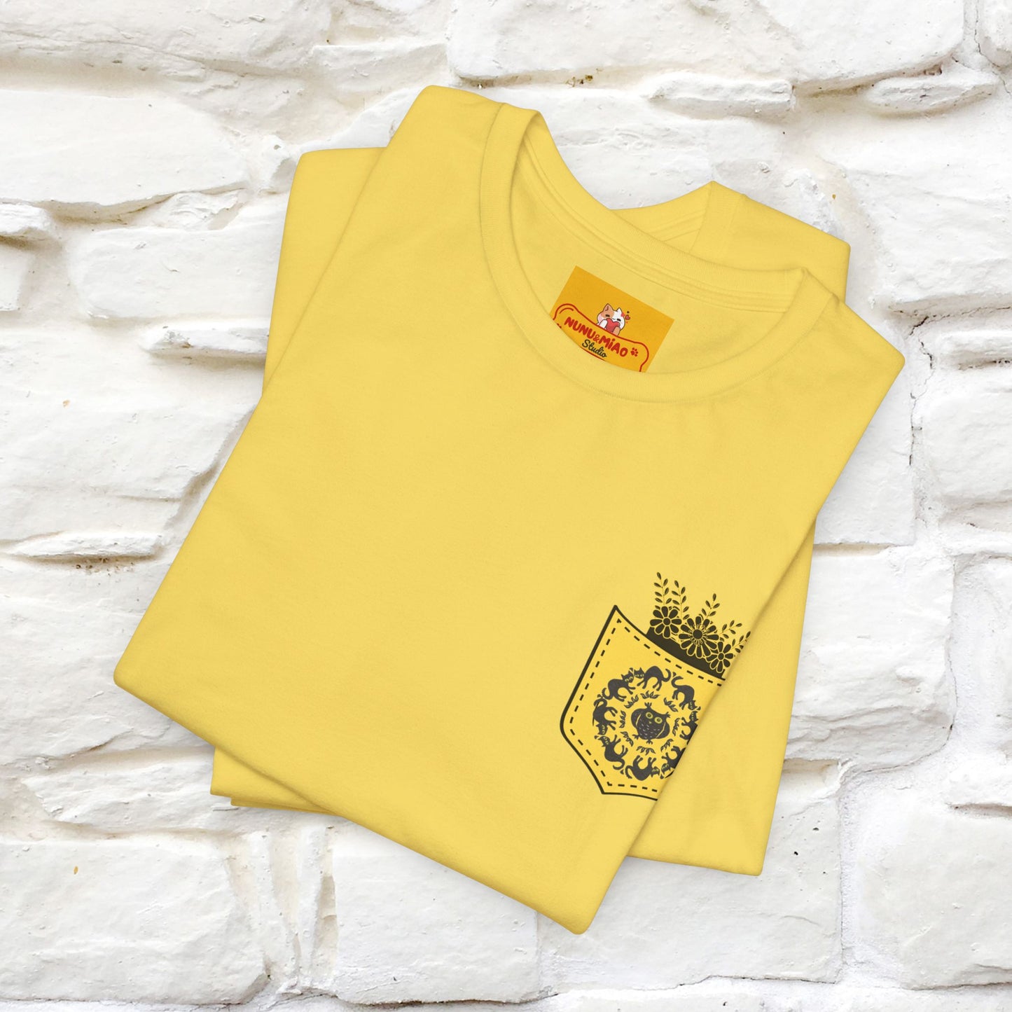 ''Black Cat Circle'' Cat T-Shirt Front and Back Design | Nunu&Miao Studio